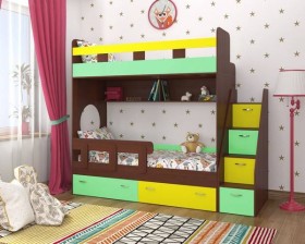 Детская двухъярусная кровать Юниор-1 Белый/Синий Распродажа в Балашихе - balashixa.katalogmebeli.com | фото 4