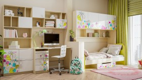 Детская комната Флёр (Белый/корпус Клен) в Балашихе - balashixa.katalogmebeli.com | фото