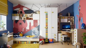 Детская комната Клаксон без машинок (Белый/корпус Клен) в Балашихе - balashixa.katalogmebeli.com | фото