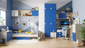 Детская комната Скай (Синий/Белый/корпус Клен) в Балашихе - balashixa.katalogmebeli.com | фото