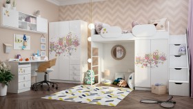 Детская комната Совушки (Белый/корпус Выбеленное дерево) в Балашихе - balashixa.katalogmebeli.com | фото