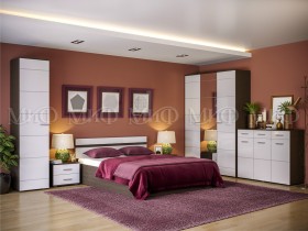 Спальня Нэнси (Венге/Белый глянец) в Балашихе - balashixa.katalogmebeli.com | фото
