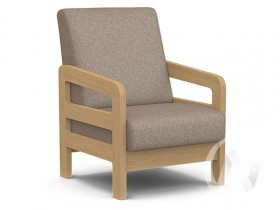 Кресло отдыха Вега-34 (бук лак/UNO CARAMEL) в Балашихе - balashixa.katalogmebeli.com | фото