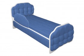 Кровать 160 Атлет 29 Синий (мягкий бортик) в Балашихе - balashixa.katalogmebeli.com | фото