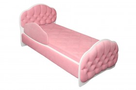 Кровать 160 Гармония 36 Светло-розовый (мягкий бортик) в Балашихе - balashixa.katalogmebeli.com | фото