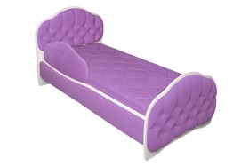 Кровать 160 Гармония 67 Светло-фиолетовый (мягкий бортик) в Балашихе - balashixa.katalogmebeli.com | фото