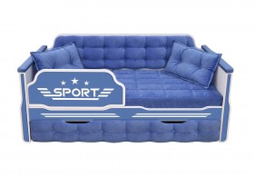 Кровать 170 серии Спорт 1 ящик 85 Синий (подушки) в Балашихе - balashixa.katalogmebeli.com | фото