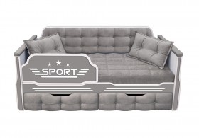 Кровать 180 серии Спорт 2 ящика 45 Серый (подушки) в Балашихе - balashixa.katalogmebeli.com | фото