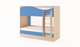 Кровать 2-х ярусная с ящиками (Беленый дуб/Синий) в Балашихе - balashixa.katalogmebeli.com | фото 4