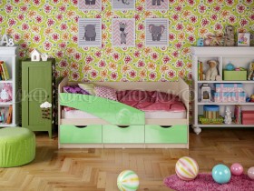 Кровать Бабочки 2,0м (Салатовый металлик) в Балашихе - balashixa.katalogmebeli.com | фото