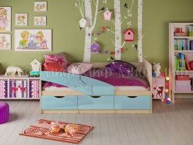 Кровать детская 1,6м Дельфин (Голубой матовый) в Балашихе - balashixa.katalogmebeli.com | фото