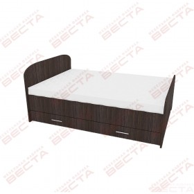 Кровать двухспальная ЛДСП 1400 с ящиками Венге в Балашихе - balashixa.katalogmebeli.com | фото