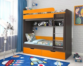 Кровать двухъярусная Юниор-5  Бодего/Оранжевый в Балашихе - balashixa.katalogmebeli.com | фото