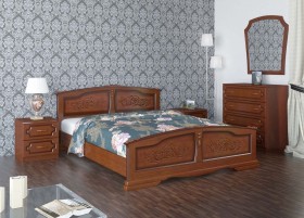 Кровать Елена из массива сосны 1200*2000 Орех в Балашихе - balashixa.katalogmebeli.com | фото