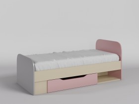 Кровать Грэйси 1650х750 (Розовый/Серый/корпус Клен) в Балашихе - balashixa.katalogmebeli.com | фото