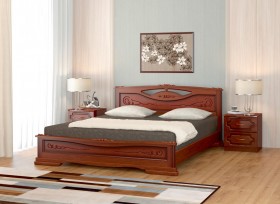 Кровать Карина-7 из массива сосны 1400*2000 Орех в Балашихе - balashixa.katalogmebeli.com | фото