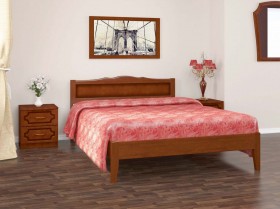 Кровать Карина-7 из массива сосны 1600*2000 Орех в Балашихе - balashixa.katalogmebeli.com | фото
