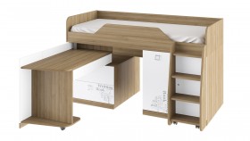 Кровать комбинированная «Оксфорд» (Ривьера/Белый с рисунком) в Балашихе - balashixa.katalogmebeli.com | фото 3