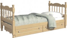 Кровать одинарная Аленка из массива сосны 800*1890 Сосна в Балашихе - balashixa.katalogmebeli.com | фото