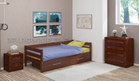 Кровать одинарная ГЛОРИЯ из массива сосны  900*2000 (Орех) в Балашихе - balashixa.katalogmebeli.com | фото
