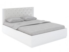 Кровать с ПМ М25 Спальня Тиффани (белый текстурный) в Балашихе - balashixa.katalogmebeli.com | фото