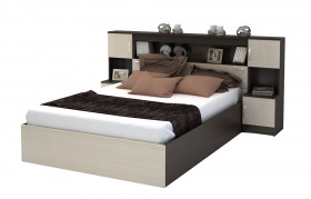 Кровать с прикроватным блоком КР 552 Спальня Basya (венге/белфорт) в Балашихе - balashixa.katalogmebeli.com | фото