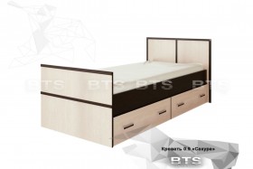 Кровать Сакура с настилом и ящиками 0,9 (Венге/Лоредо) в Балашихе - balashixa.katalogmebeli.com | фото