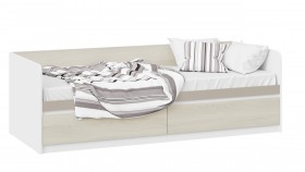 Кровать «Сканди» с 2 ящиками Дуб Гарден/Белый/Глиняный серый в Балашихе - balashixa.katalogmebeli.com | фото