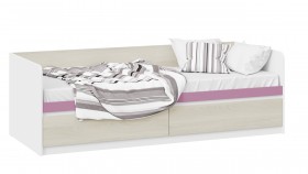 Кровать «Сканди» с 2 ящиками Дуб Гарден/Белый/Лиловый в Балашихе - balashixa.katalogmebeli.com | фото