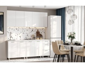 Кухонный гарнитур Модерн New 2 м (Белый глянец Бруно) в Балашихе - balashixa.katalogmebeli.com | фото