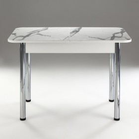 Кухонный стол 1100*700/400 ф 2 Пластик, мрамор белый в Балашихе - balashixa.katalogmebeli.com | фото