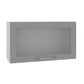Квадро ВПГС 800 шкаф верхний горизонтальный со стеклом высокий (Лунный свет/корпус Серый) в Балашихе - balashixa.katalogmebeli.com | фото