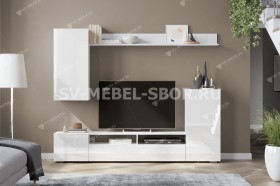 Мебель для гостиной МГС 4 (Белый/Белый глянец) в Балашихе - balashixa.katalogmebeli.com | фото