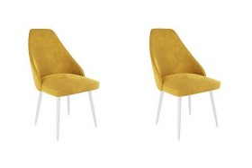 Набор стульев Милан 2 шт (желтый велюр/белый) в Балашихе - balashixa.katalogmebeli.com | фото