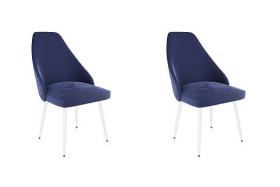Набор стульев Милан 2 шт (синий велюр/белый) в Балашихе - balashixa.katalogmebeli.com | фото