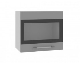 Ройс ВПГСФ 500 Шкаф верхний горизонтальный со стеклом с фотопечатью высокий (Графит софт/корпус Серый) в Балашихе - balashixa.katalogmebeli.com | фото