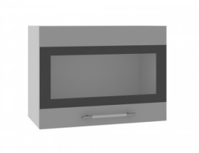 Ройс ВПГСФ 600 Шкаф верхний горизонтальный со стеклом с фотопечатью высокий (Графит софт/корпус Серый) в Балашихе - balashixa.katalogmebeli.com | фото