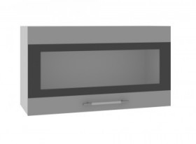 Ройс ВПГСФ 800 Шкаф верхний горизонтальный со стеклом с фотопечатью высокий (Графит софт/корпус Серый) в Балашихе - balashixa.katalogmebeli.com | фото