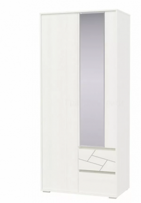 Шкаф 2-х дверный с ящиками Аделина 1000 Рамух белый в Балашихе - balashixa.katalogmebeli.com | фото