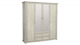 Шкаф для одежды "Сохо" (бетон пайн белый/2 ящика/зеркало) в Балашихе - balashixa.katalogmebeli.com | фото
