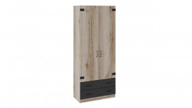 Шкаф для одежды комбинированный «Окланд» (Фон Черный/Дуб Делано) в Балашихе - balashixa.katalogmebeli.com | фото