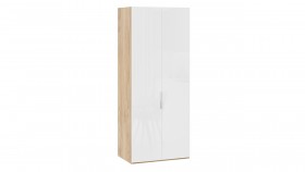 Шкаф для одежды с 2 глухими дверями «Эмбер» Яблоня Беллуно/Белый глянец в Балашихе - balashixa.katalogmebeli.com | фото