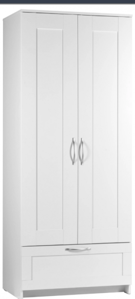 Шкаф двухдверный Сириус с 1 ящиком белый в Балашихе - balashixa.katalogmebeli.com | фото