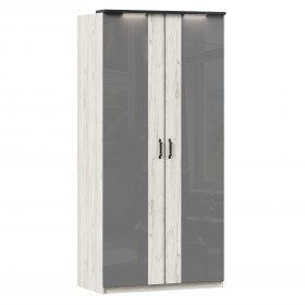 Техно ЛД 678.130.000.007 Шкаф 2-хстворчатый с комбинированными дверями (Дуб Крафт белый/Серый шифер) в Балашихе - balashixa.katalogmebeli.com | фото