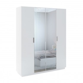 Шкаф с зер. 4 двери М22 Спальня Тиффани (белый текстурный) в Балашихе - balashixa.katalogmebeli.com | фото