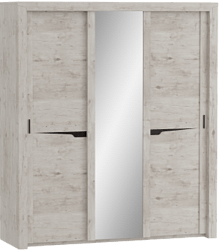 Шкаф трехдверный Соренто с раздвижными дверями Дуб бонифаций/Кофе структурный матовый в Балашихе - balashixa.katalogmebeli.com | фото
