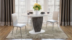 Стол обеденный «Монреаль» Тип 1 (Белый глянец/Моод темный) в Балашихе - balashixa.katalogmebeli.com | фото