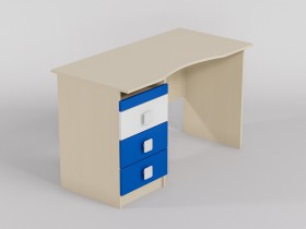 Стол (столешница с выемкой) Скай люкс (Синий/Белый/корпус Клен) в Балашихе - balashixa.katalogmebeli.com | фото
