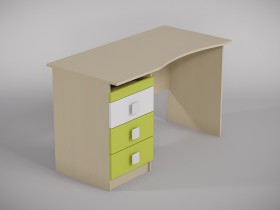 Стол (столешница с выемкой) Эппл (Зеленый/Белый/корпус Клен) в Балашихе - balashixa.katalogmebeli.com | фото
